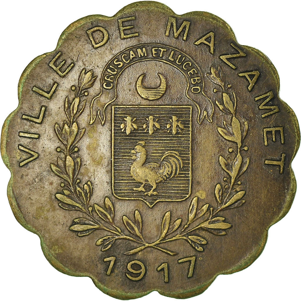 Coin, France, ALQUIER Frères, Mazamet, 5 Centimes, 1917, AU(50-53), Brass
