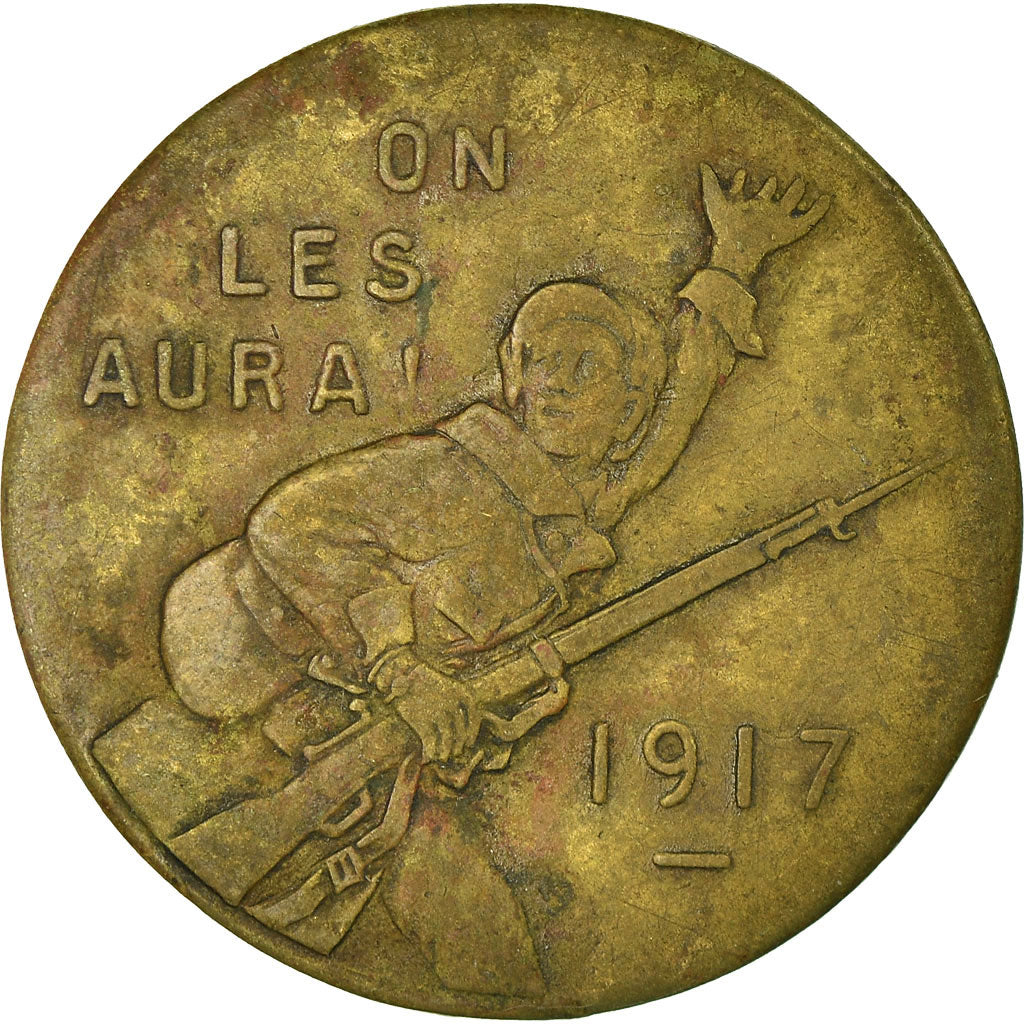 Moneda, Francia, ALQUIER Frères, Mazamet, 25 Centimes, 1917, MBC, Latón