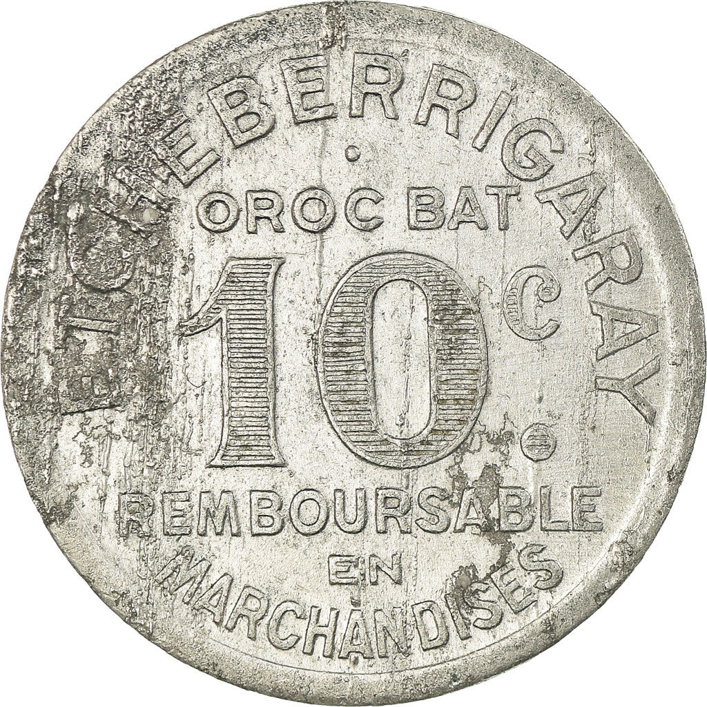 Monnaie, France, ETCHEBERRIGARAY, Mauleon, 10 Centimes, TTB+, Aluminium