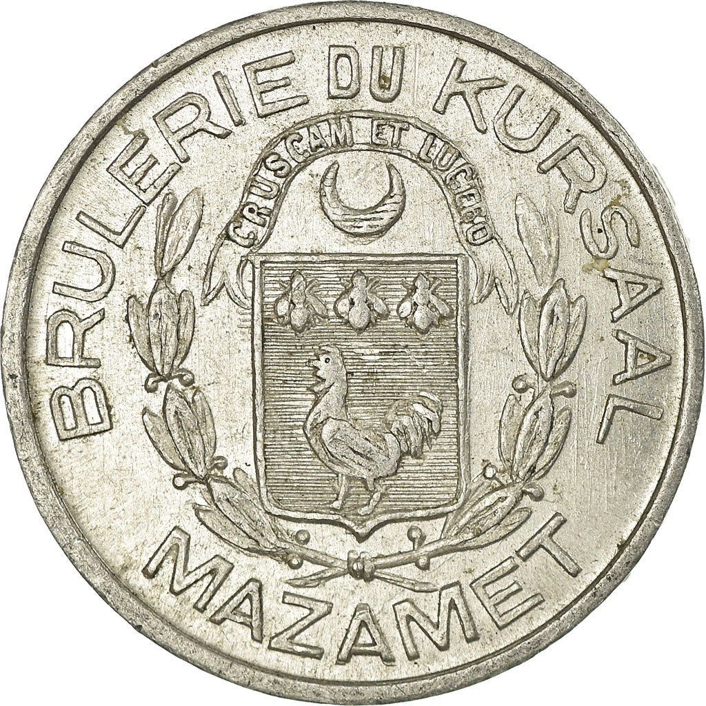 Moneda, Francia, Brûlerie Kursaal, Mazamet, 5 Centimes, MBC+, Aluminio