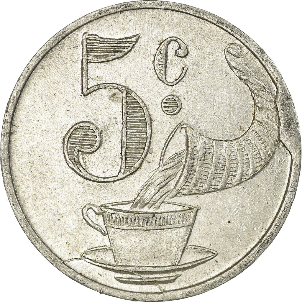 Moneda, Francia, Brûlerie Kursaal, Mazamet, 5 Centimes, MBC+, Aluminio