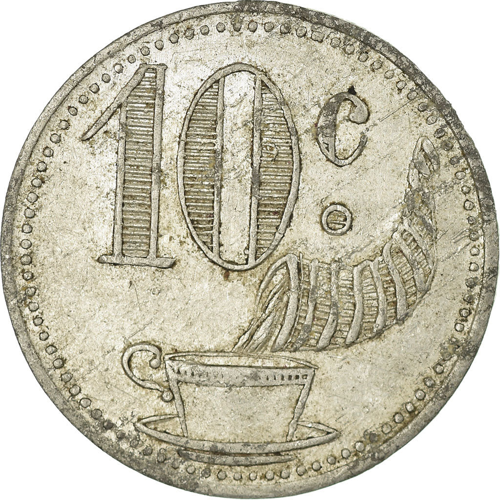 Moeda, França, Brûlerie Kursaal, Mazamet, 10 Centimes, EF(40-45), Alumínio