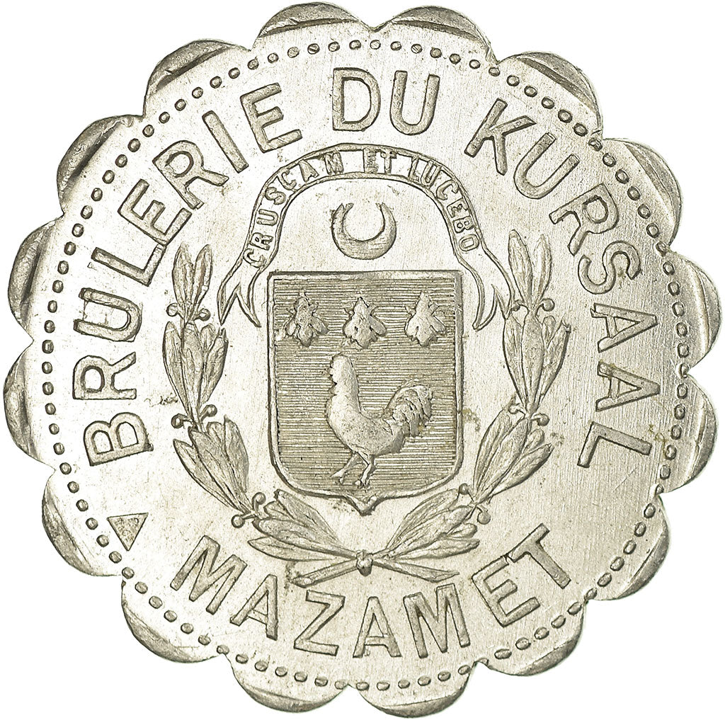 Moneta, Francja, Brûlerie Kursaal, Mazamet, 25 Centimes, AU(55-58), Aluminium