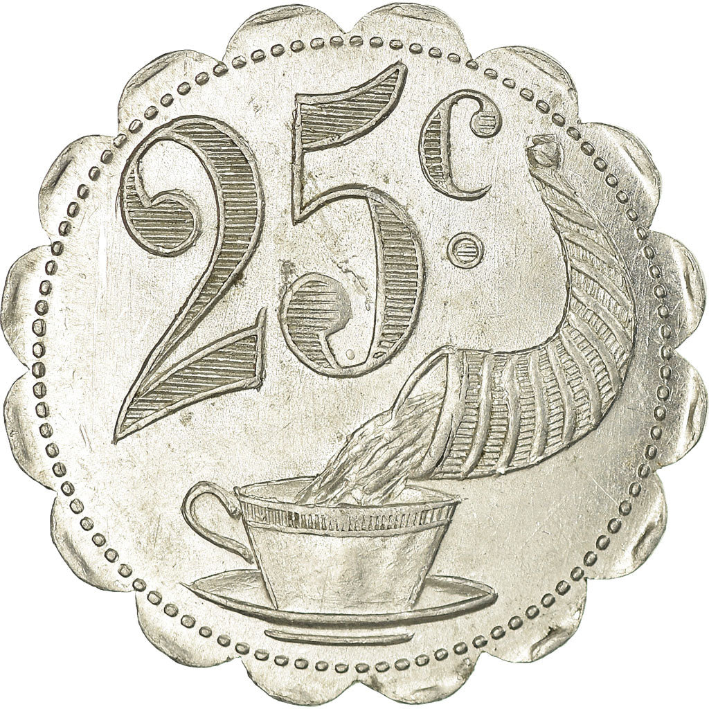 Moneta, Francja, Brûlerie Kursaal, Mazamet, 25 Centimes, AU(55-58), Aluminium