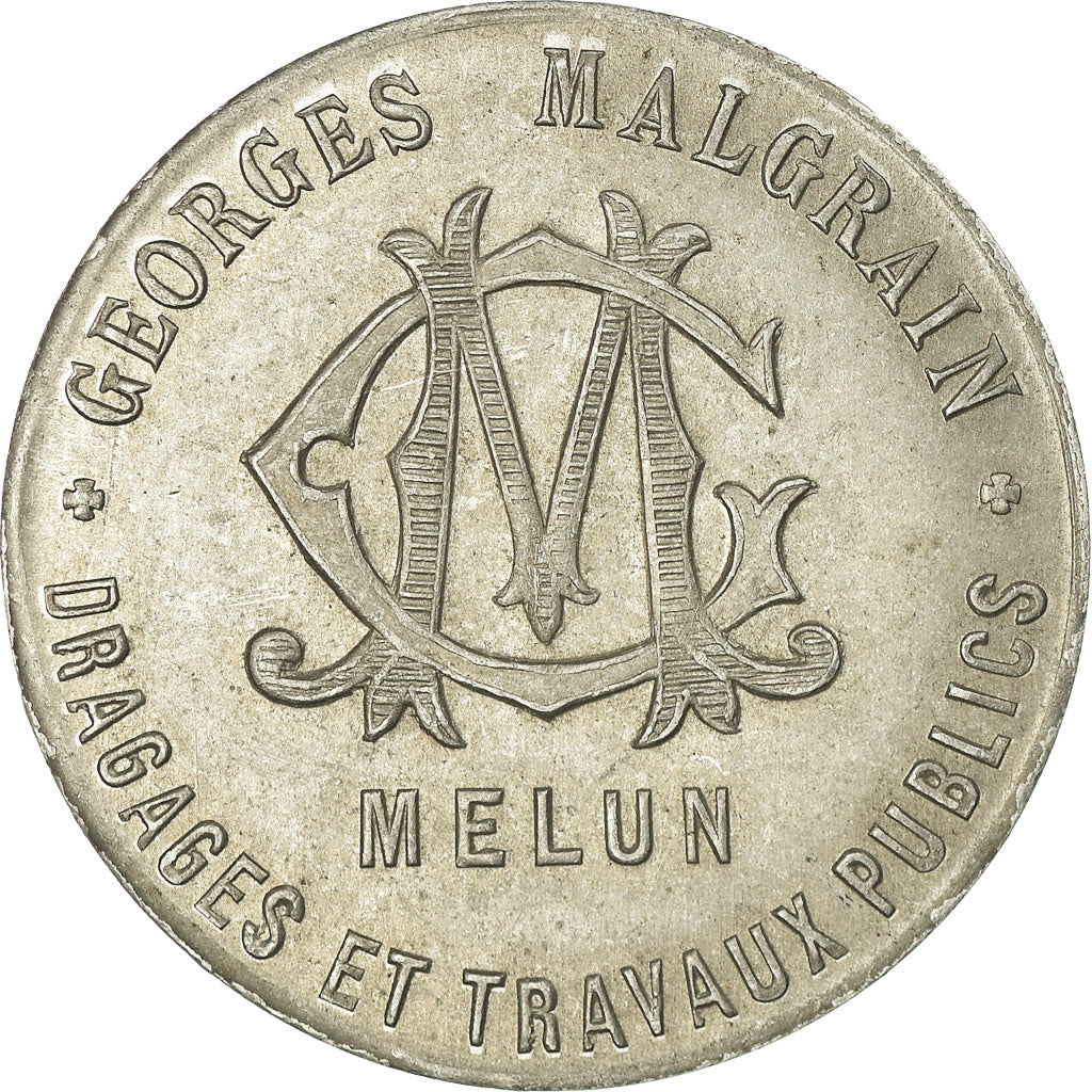 Coin, France, Georges MALGRAIN, Dragage et Travaux Publics, Melun, 40 Centimes