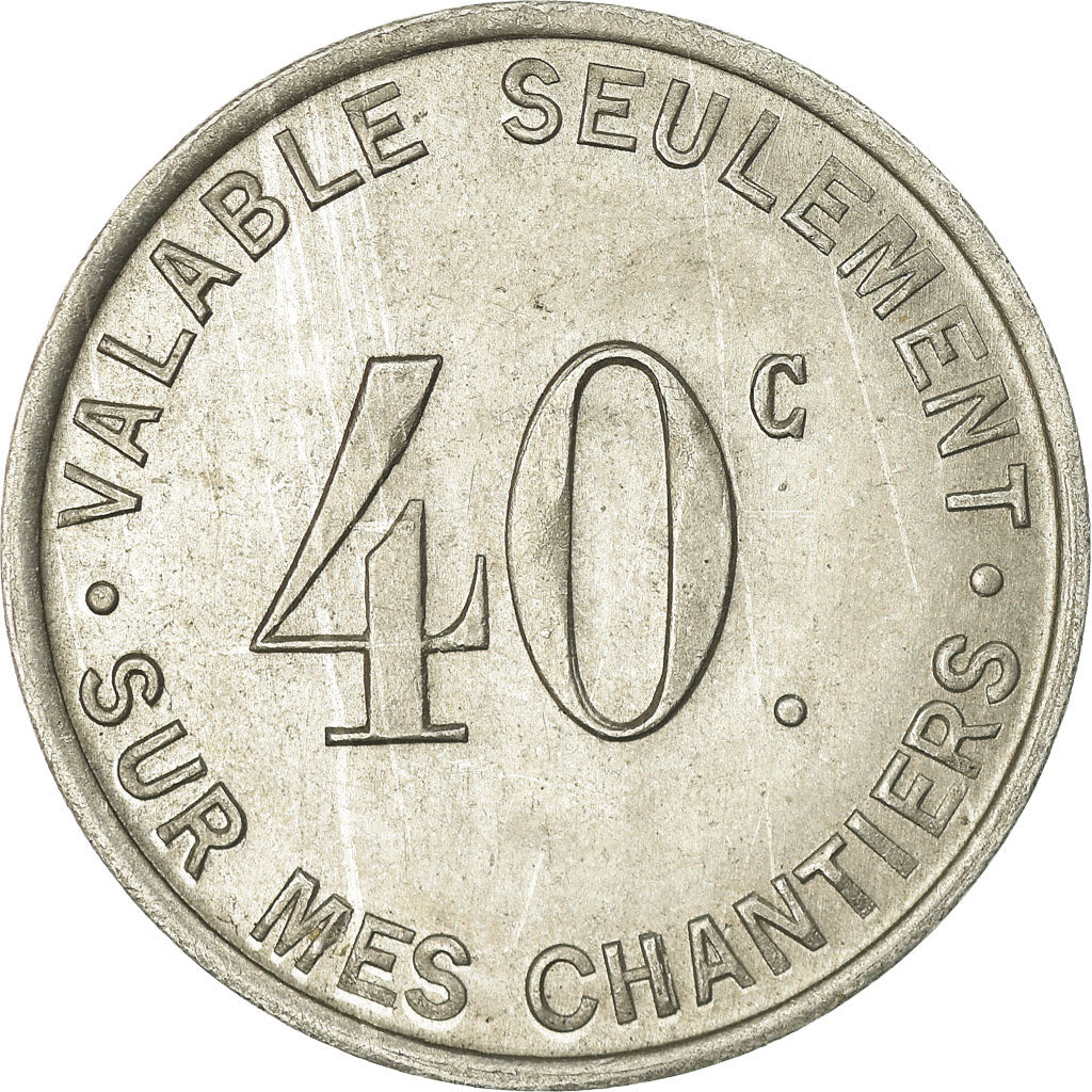 Coin, France, Georges MALGRAIN, Dragage et Travaux Publics, Melun, 40 Centimes