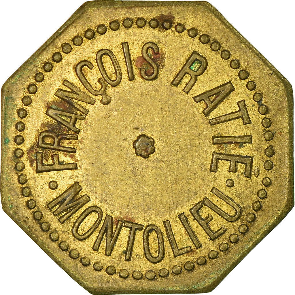 Coin, France, François RATIE, Montolieu, 25 Centimes, AU(55-58), Brass