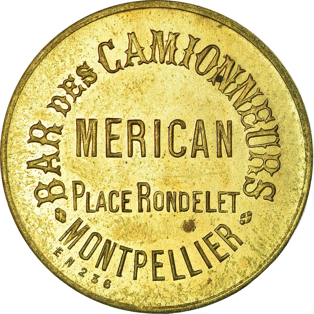 Coin, France, Bar des Camionneurs, MERICAN, Montpellier, 10 Centimes, AU(55-58)