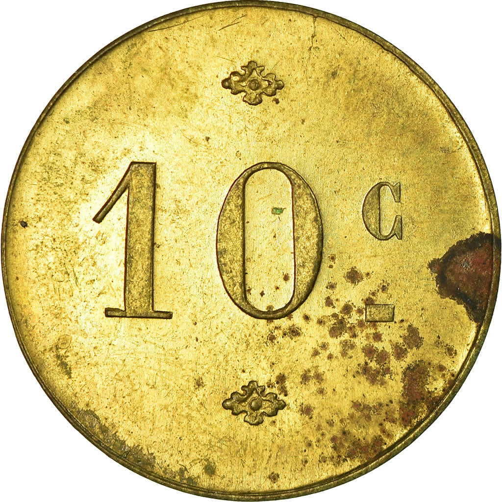 Coin, France, Bar des Camionneurs, MERICAN, Montpellier, 10 Centimes, AU(55-58)