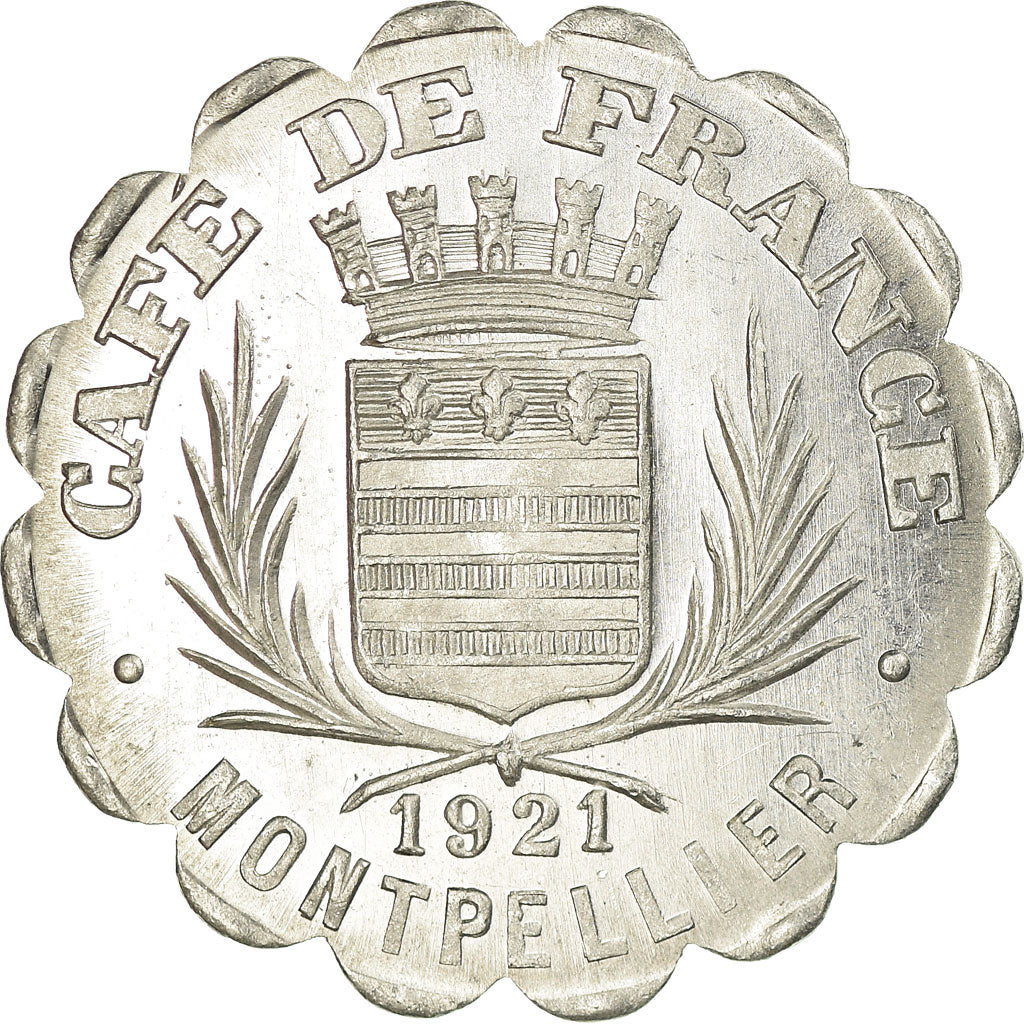 Coin, France, Café de France, Montpellier, 25 Centimes, 1921, MS(63)
