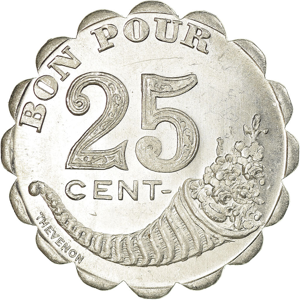 Coin, France, Café de France, Montpellier, 25 Centimes, 1921, MS(63)