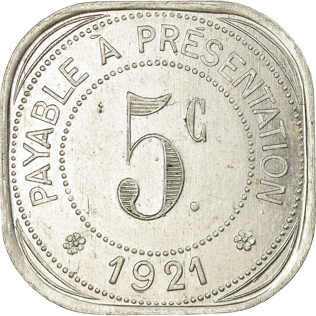 Moneda, Francia, Etablissements OSSART, Montpellier, 5 Centimes, 1921, EBC
