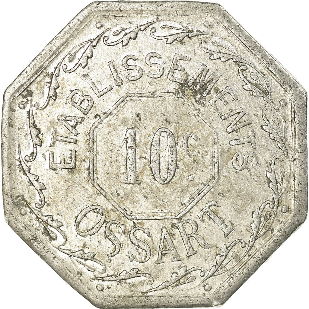 Moneda, Francia, Etablissements OSSART, Montpellier, 10 Centimes, 1921, MBC