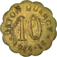 Moneda, Francia, Jeton QUERCY, Montpellier, 10 Centimes, 1914-1916, MBC, Latón
