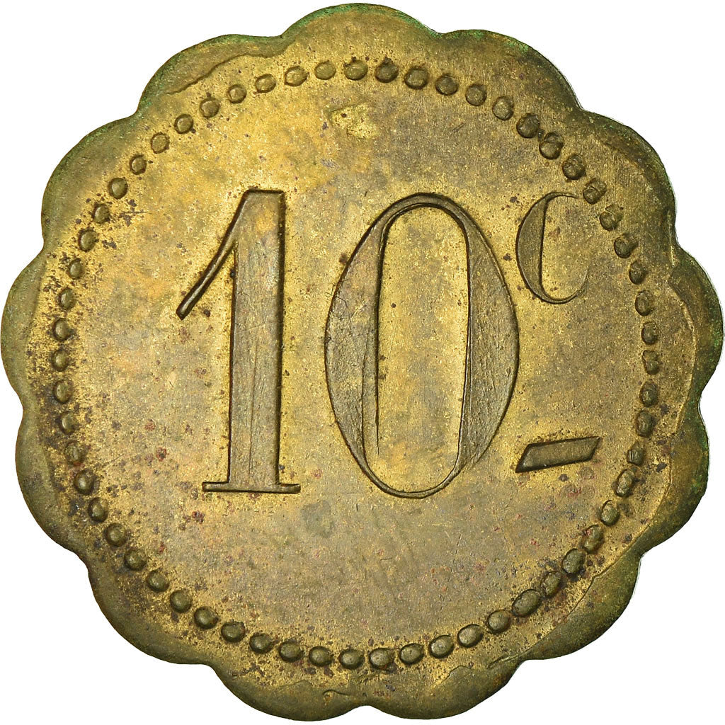 Moneda, Francia, Jeton QUERCY, Montpellier, 10 Centimes, 1914-1916, MBC, Latón