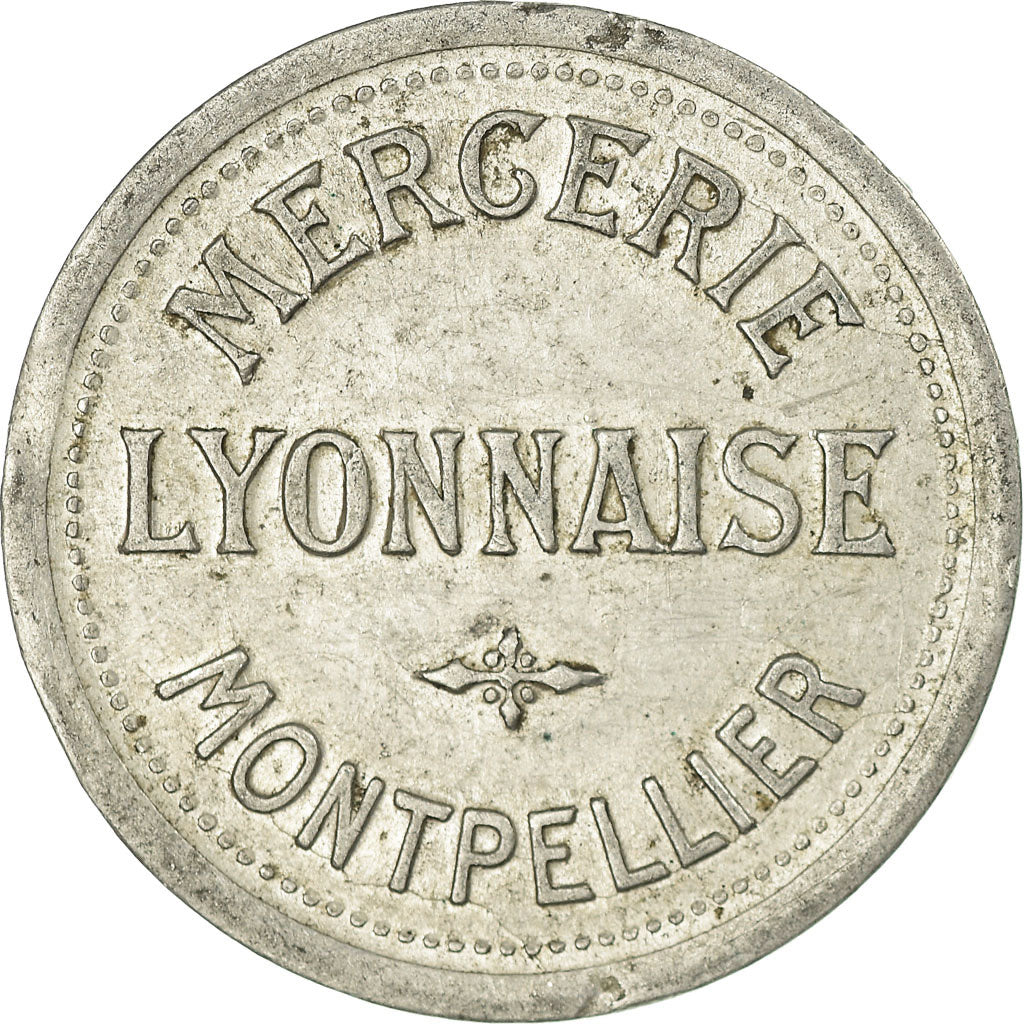 Moneda, Francia, Mercerie Lyonnaise, Montpellier, 25 Centimes, MBC+, Aluminio