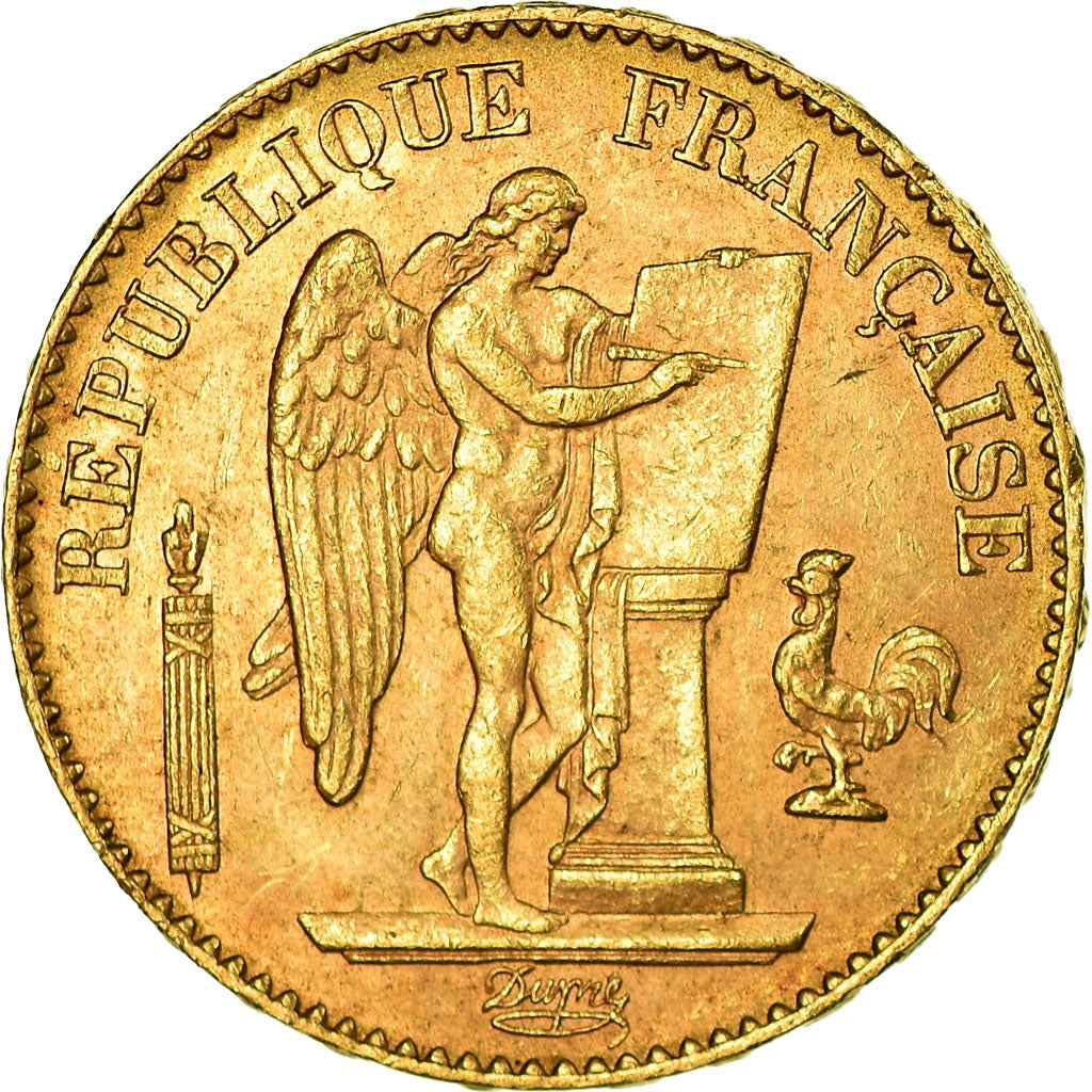 Moneta, Francja, Génie, 20 Francs, 1896, Paris, AU(55-58), Złoto, KM:825