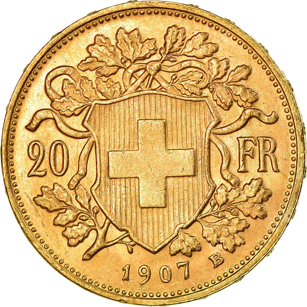 Moneda, Suiza, 20 Francs, 1907, Bern, EBC, Oro, KM:35.1