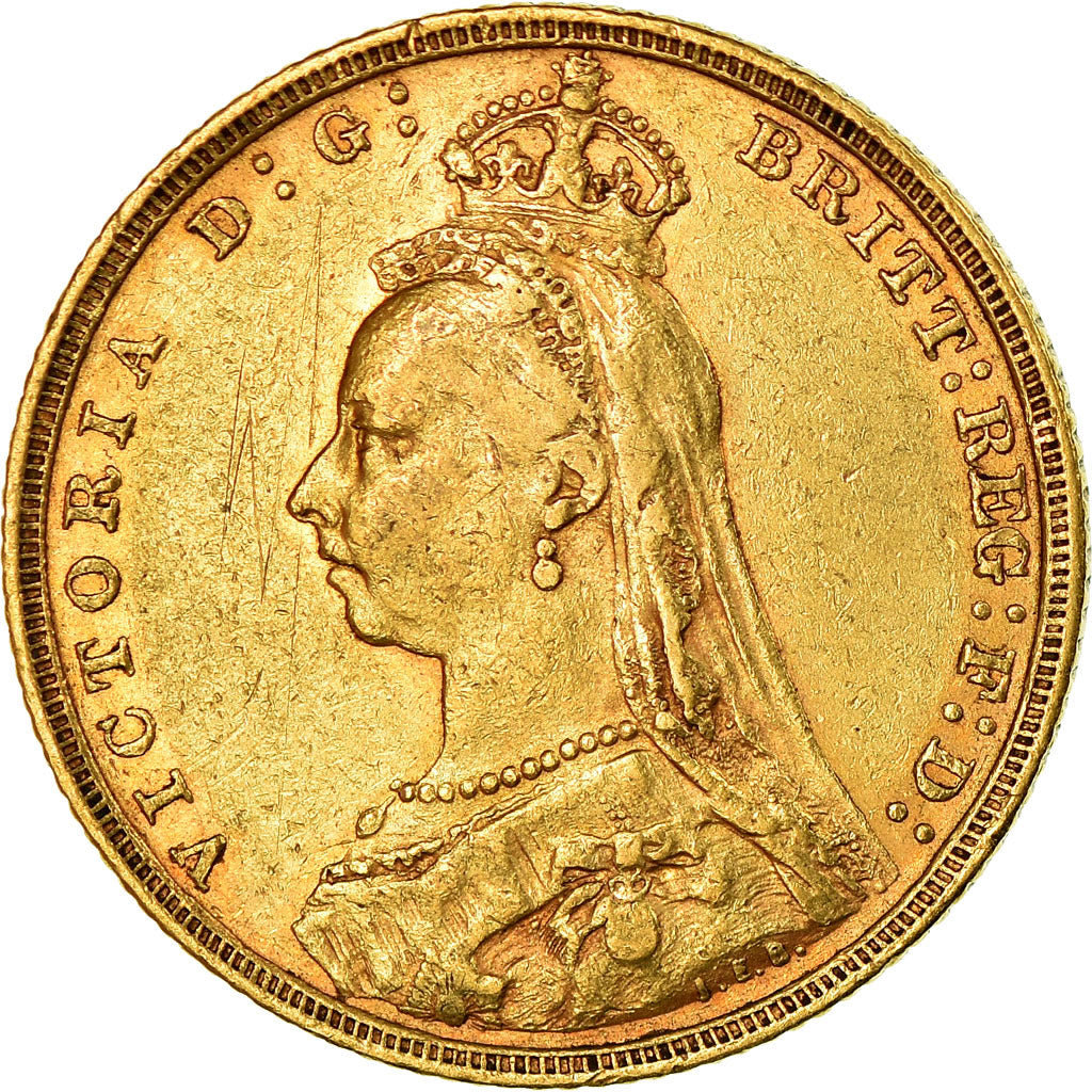 Coin, Australia, Victoria, Sovereign, 1893, Melbourne, EF(40-45), Gold, KM:10