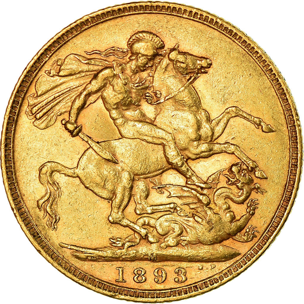 Coin, Australia, Victoria, Sovereign, 1893, Melbourne, EF(40-45), Gold, KM:10