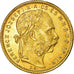 Moneda, Hungría, Franz Joseph I, 8 Forint 20 Francs, 1888, Kormoczbanya, EBC