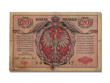 Poland, 20 Marek, 1917, KM #14, VF(30-35), A