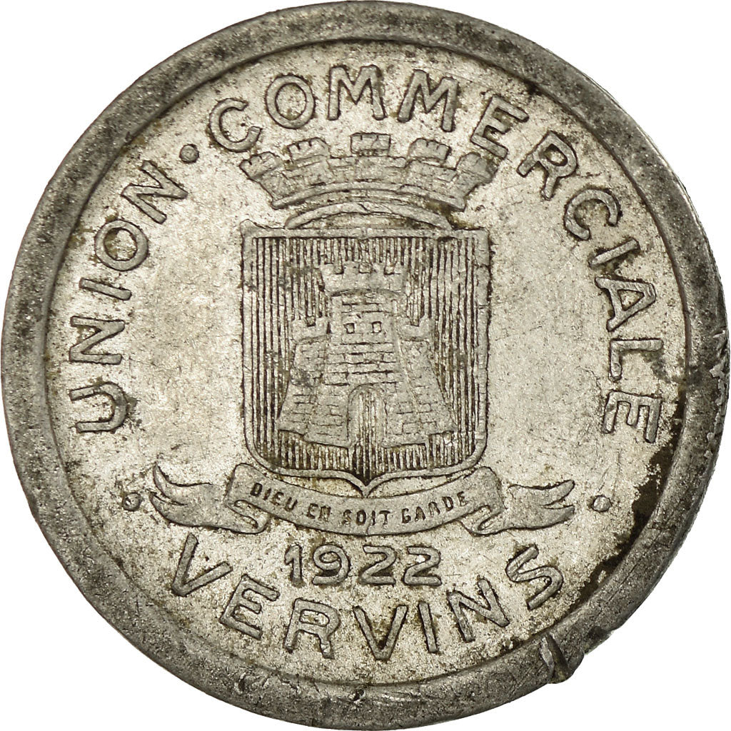 Coin, France, Union Commerciale, Vervins, 10 Centimes, 1922, EF(40-45)