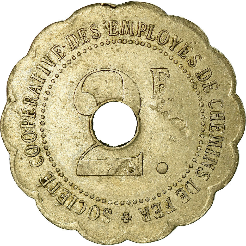Moeda, França, Soc. Coop. des Employés de Chemin de Fer, Vesoul, 2 Francs