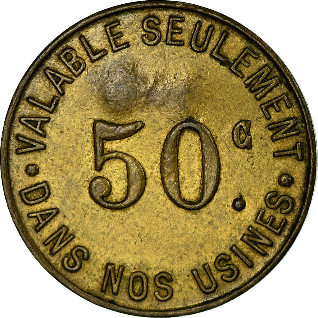 Münze, Frankreich, Etablissements Jacob HOLTZER, Unieux, 50 Centimes, SS+