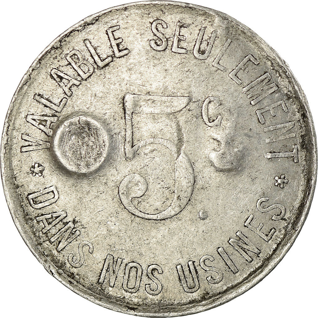 Coin, France, Etablissements Jacob HOLTZER, Unieux, 5 Centimes, VF(30-35)