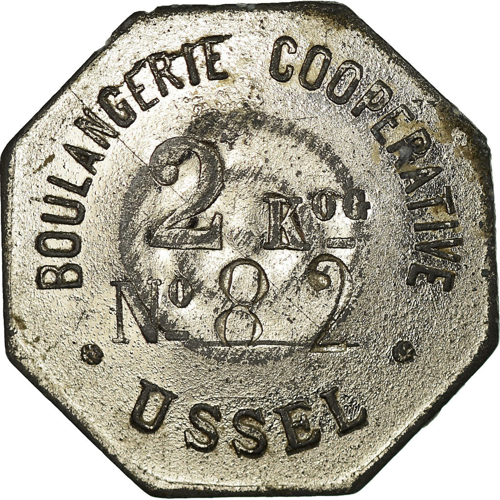 Monnaie, France, Boulangerie Coopérative, Ussel, 2 kg, TTB+, Zinc nickelé