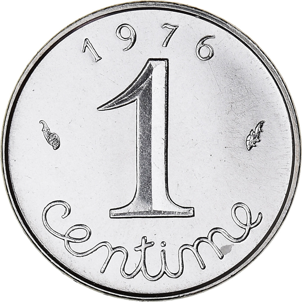 Coin, France, Épi, Centime, 1976, Paris, Rebord, MS(65-70), Stainless Steel