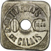 Munten, Frankrijk, Tramways de Calais, Calais, 20 Centimes, ZF+, Nickel plated