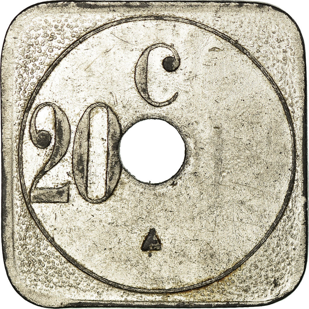 Munten, Frankrijk, Tramways de Calais, Calais, 20 Centimes, ZF+, Nickel plated