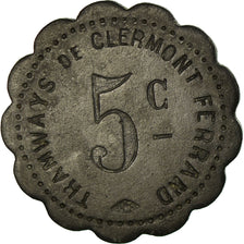 Coin, France, Tramways, Clermont-Ferrand, 5 Centimes, AU(50-53), Zinc, Elie:70.1