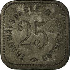 Monnaie, France, Tramways, Clermont-Ferrand, 25 Centimes, TTB+, Zinc, Elie:70.3