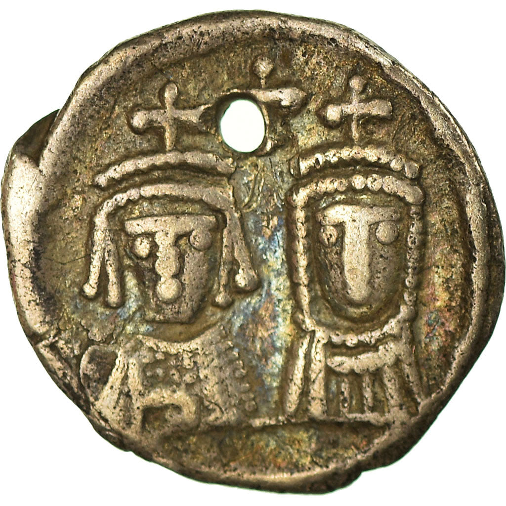 Monnaie, Héraclius, Héraclius Constantin et Martine, Half Siliqua, 610-641