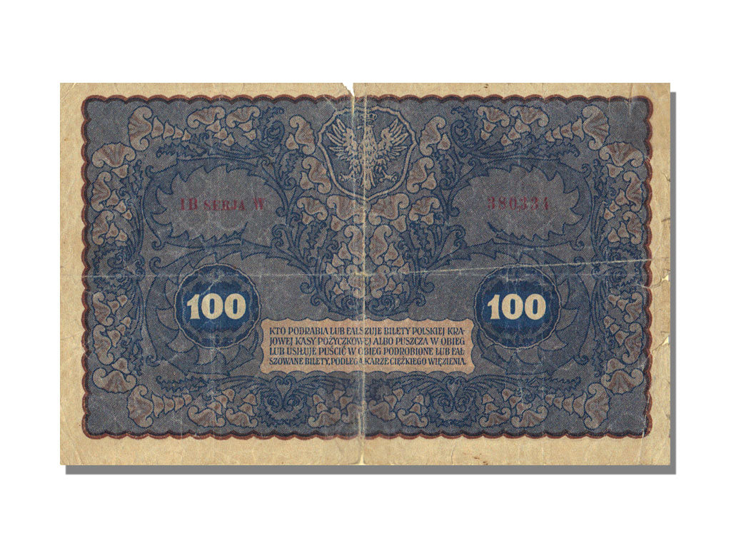 Poland, 100 Marek, 1919, KM #27, 1919-08-23, VF(30-35), IB