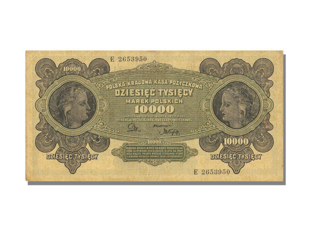 Poland, 10,000 Marek, 1922, KM #32, 1922-03-11, UNC(65-70), E