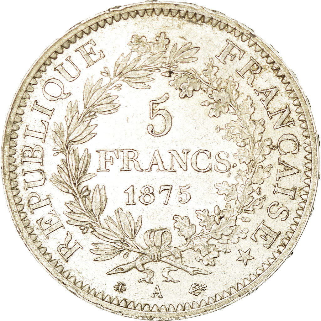 Coin, France, Hercule, 5 Francs, 1875, Paris, AU(50-53), Silver, KM:820.1