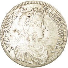 Moneta, Francia, Louis XIV, Écu à la mèche longue, 1648, Nantes, MB+