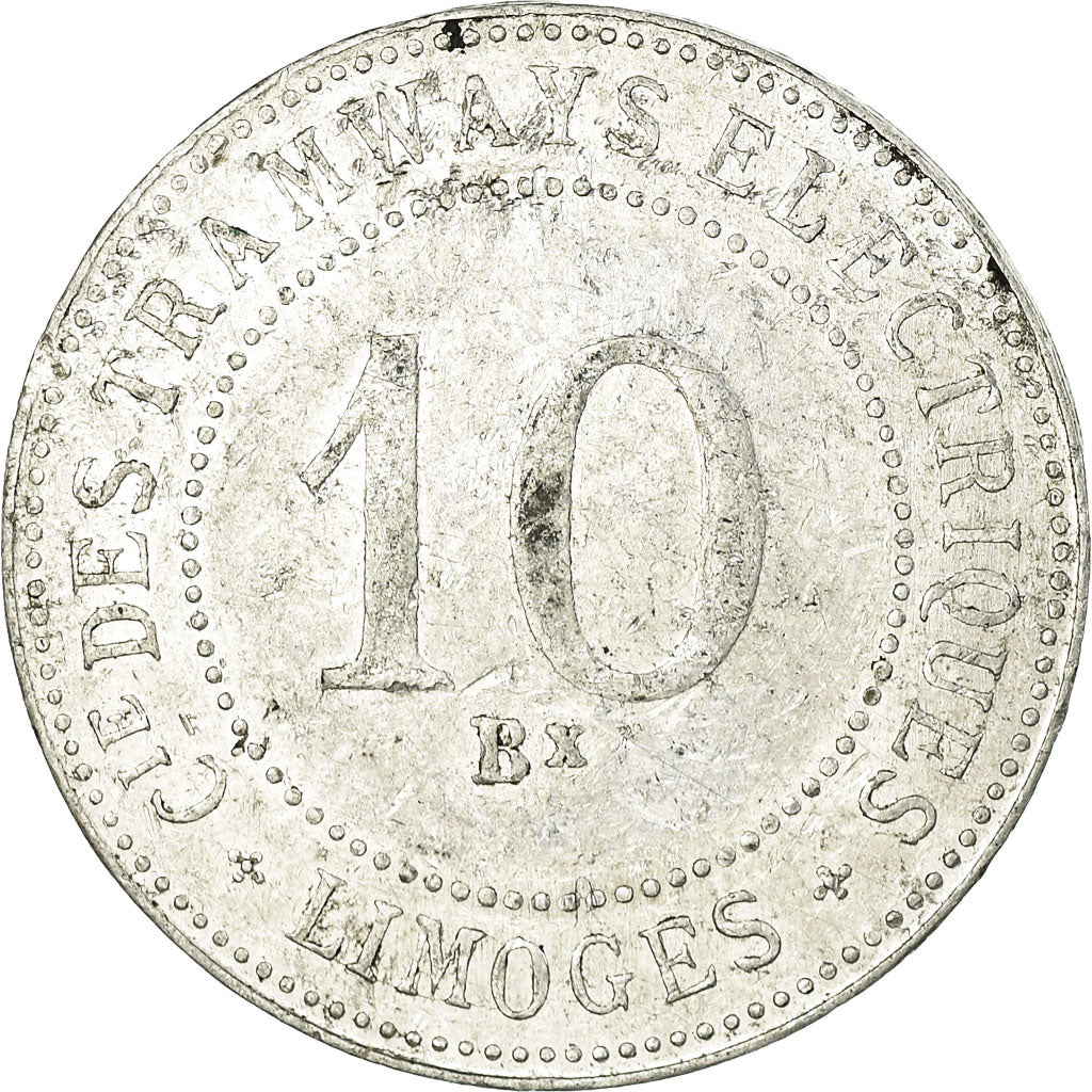 Coin, France, Compagnie des Tramways Electriques, Limoges, 10 Centimes