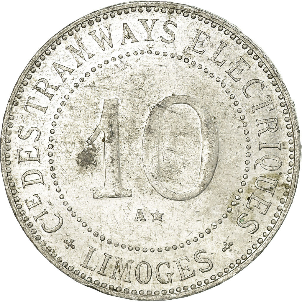 Coin, France, Compagnie des Tramways Electriques, Limoges, 10 Centimes