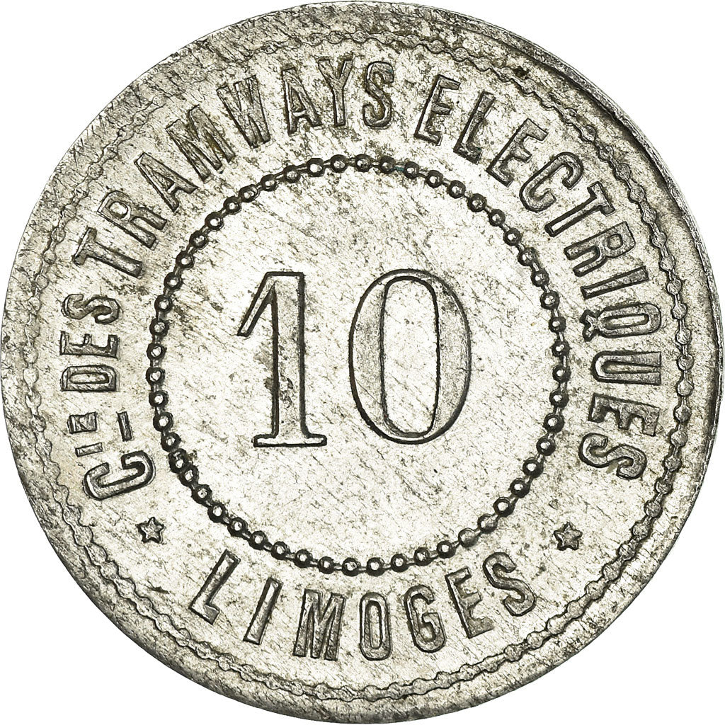 Coin, France, Compagnie des Tramways Electriques, Limoges, 10 Centimes