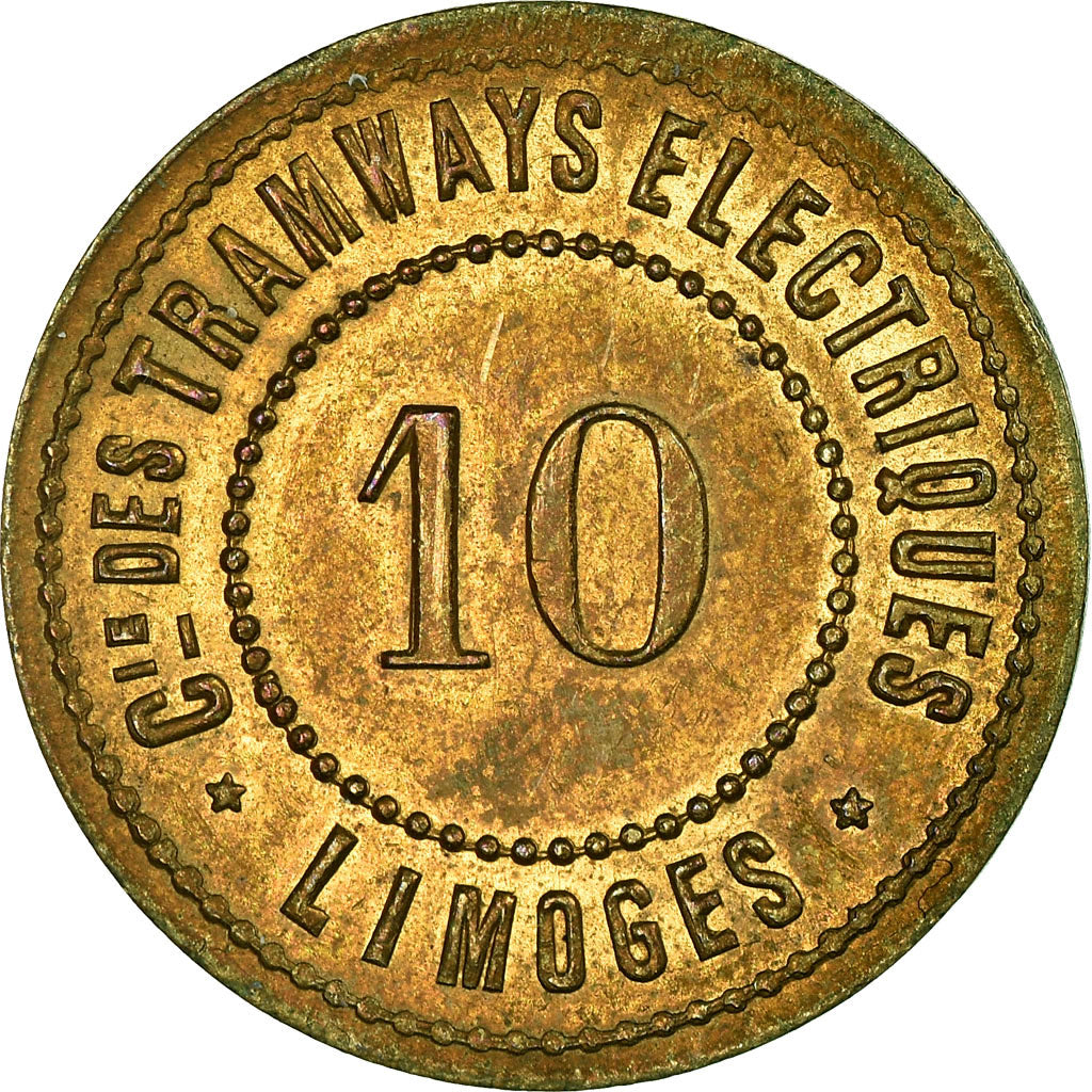 Coin, France, Compagnie des Tramways Electriques, Limoges, 10 Centimes