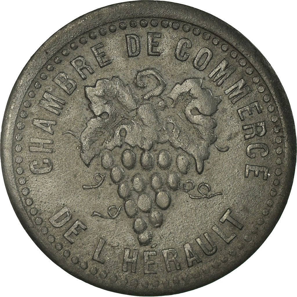 Moneda, Francia, Chambre de Commerce de l'Hérault, 10 Centimes, MBC+, Cinc