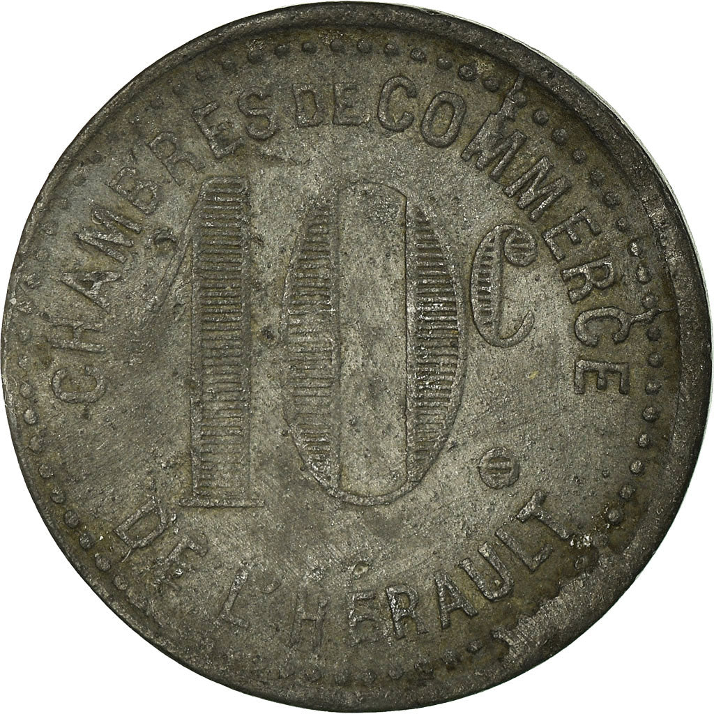 Münze, Frankreich, Chambres de Commerce de l'Hérault, 10 Centimes, SS, Zinc
