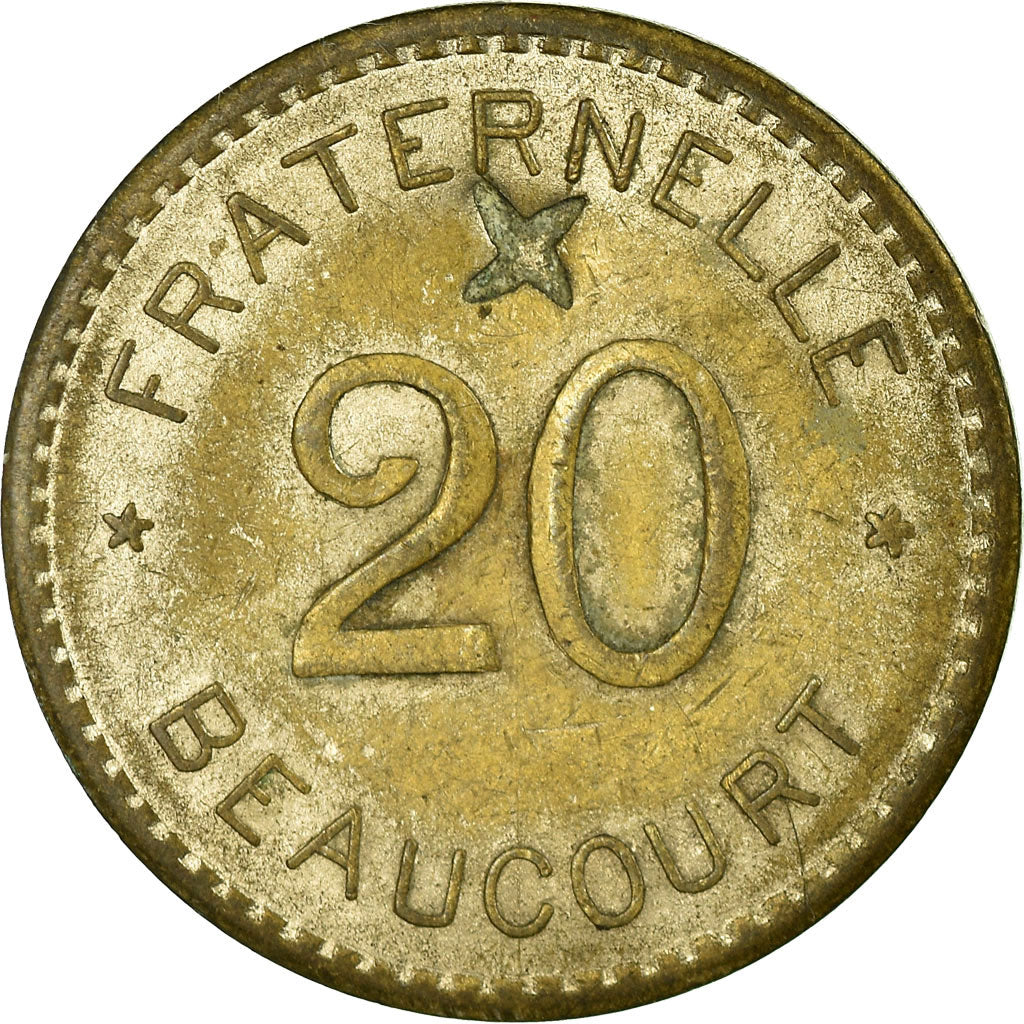 Coin, France, Fraternelle, Beaucourt, 20 Centimes, EF(40-45), Nickel plated