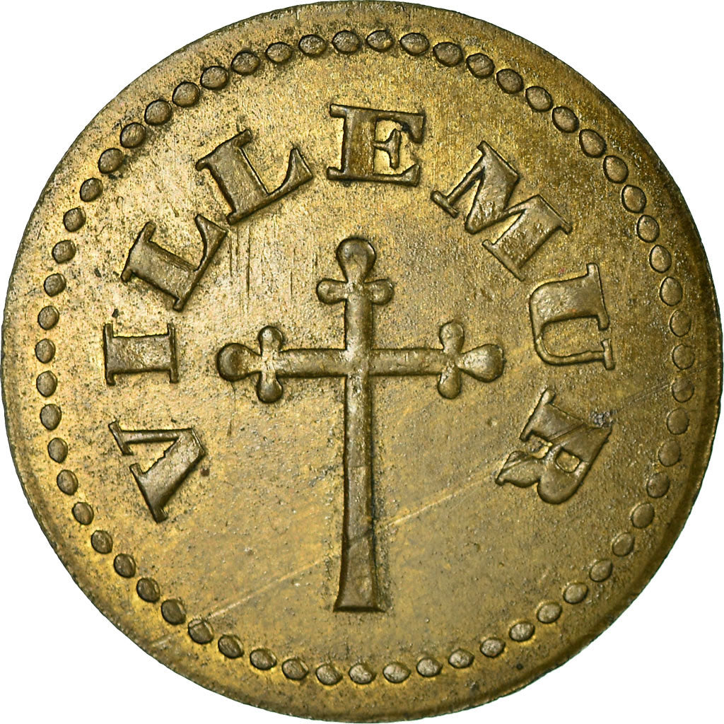 France, Token, Commune de Villemur, Uniface, AU(50-53), Brass
