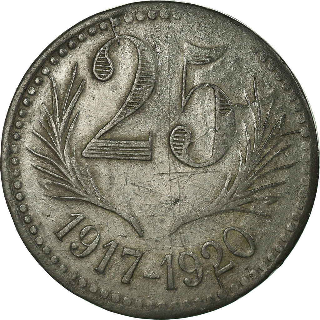Coin, France, Chambres de Commerce de l'Hérault, 25 Centimes, 1917-1920
